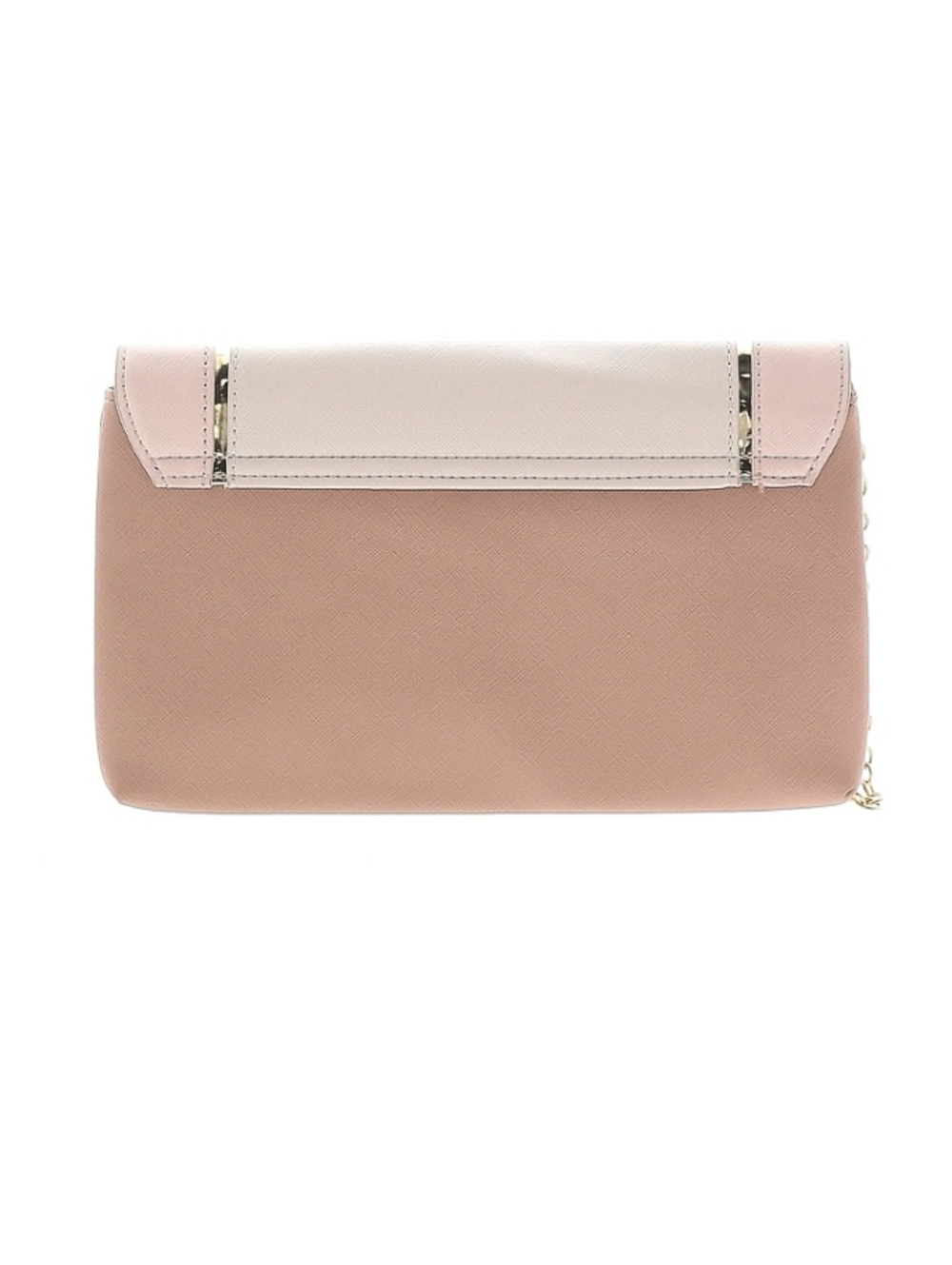 GUESS Pink and Cream Chain Clutch with Gold Accents - Picture 2 of 4